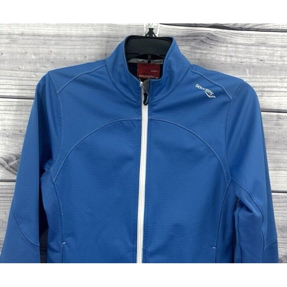 SAUCONY ACTIVEWEAR ZIP FRONT TRACK JACKET Women's Size Small ROYAL BLUE - Picture 3 of 6